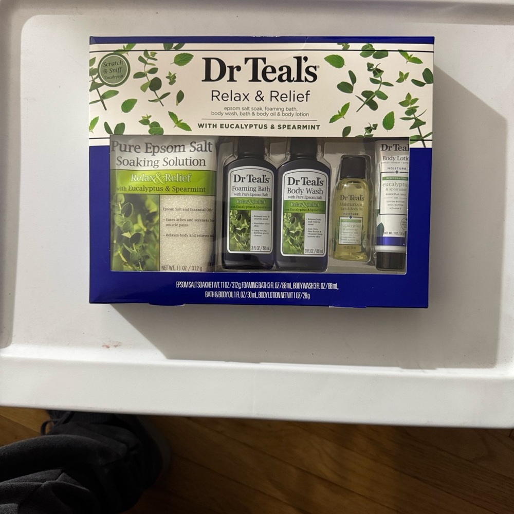 Dr Teal's Relax & Relief Bath Soak & Bubbles Set - Blue and Green